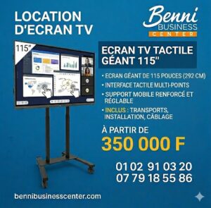 Location écran tactile 115 pouces Abidjan